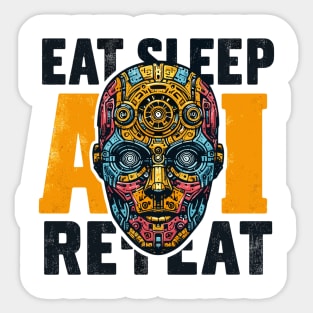 Eat Sleep AI Repeat Sticker